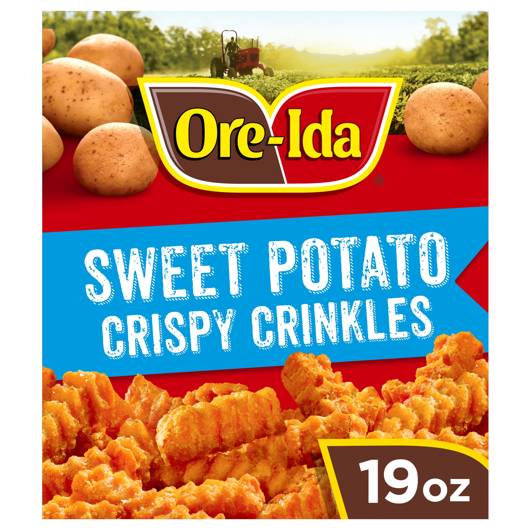 Ore-Ida Sweet Potato Crispy Crinkles Fries Frozen Potatoes, 1 Bag, for Easy Snacks and Dinner Sides, Crinkle-Cut, Gluten-Free, 19 oz