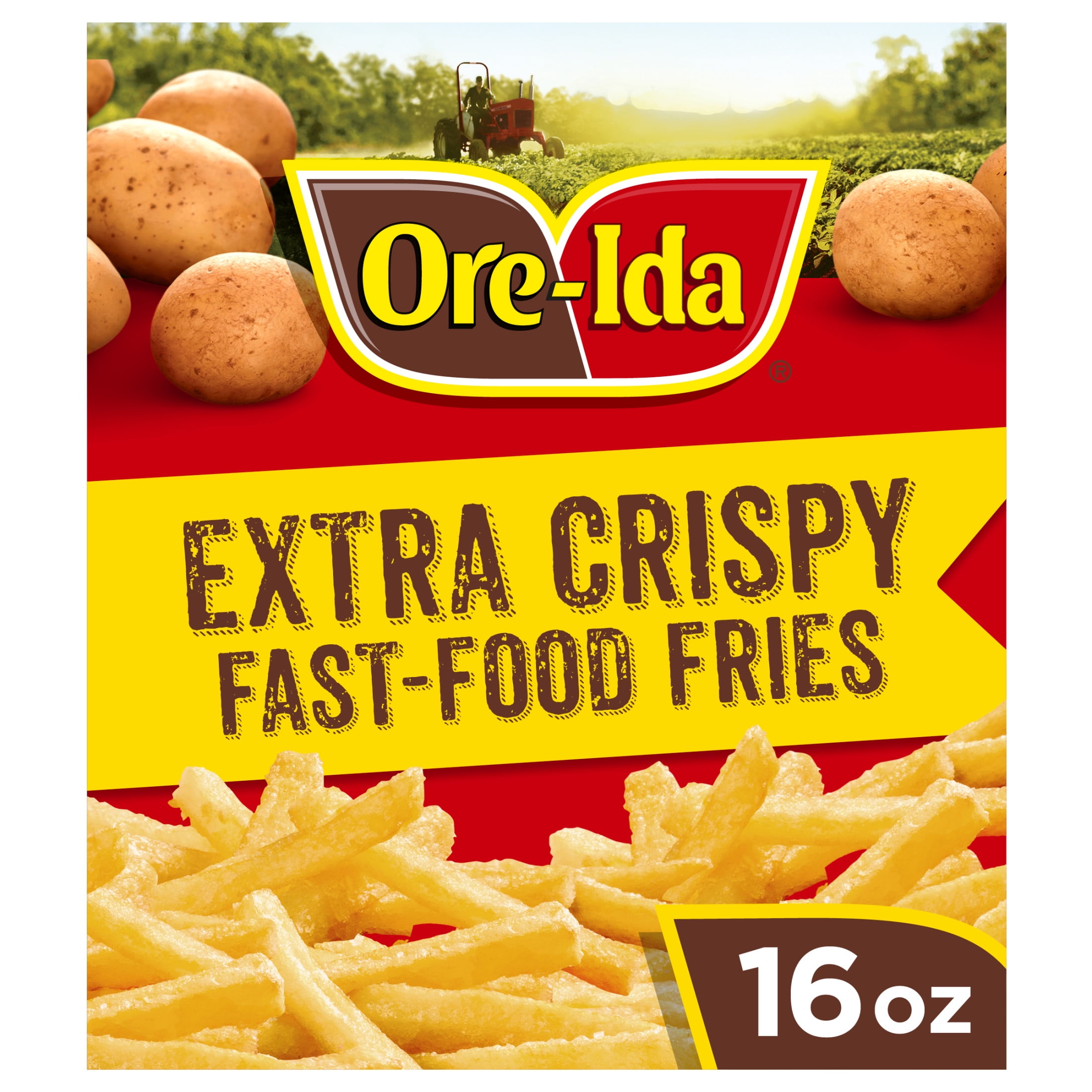Ore-Ida Extra Crispy Fast Food Fries French Fried Frozen Potatoes, 1 Bag, for Easy Snacks and Dinner Sides, Gluten-Free, 16 oz