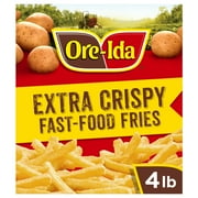 Ore-Ida Extra Crispy Fast Food Fries French Fried Frozen Potatoes, 1 Value Size Bag, for Easy Snacks and Dinner Sides, Gluten-Free, 4 lb