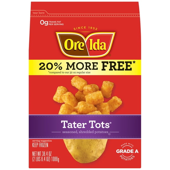 Ore-Ida Tater Tots Seasoned Shredded Potatoes 38.4 oz Bag