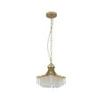 thumbnail image 1 of Ore International 11.75" Dia X 10" H Single Bulb Matte Gold Glass Fan Shape Pendant Chandelier, 1 of 11