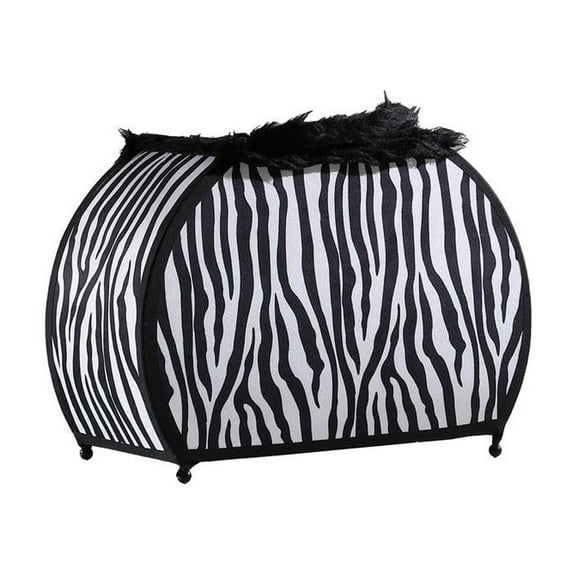 Ore International 11.75" in ZEBRA ANIMAL PRINT PURSE w/ BLACK FAUX HANDLE TABLE LAMP
