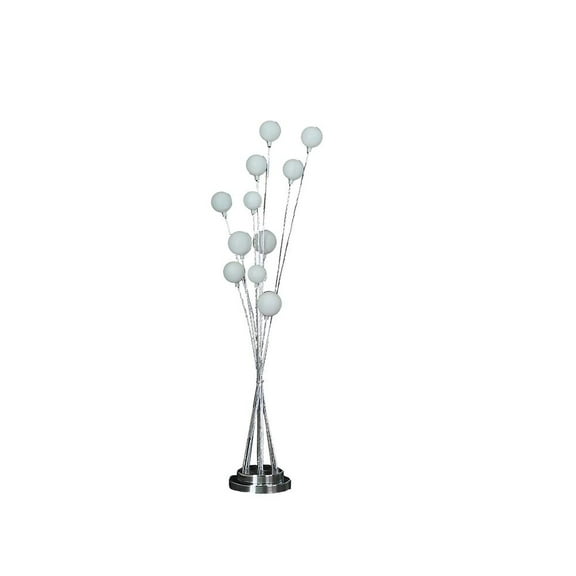 Ore International 11-Light Acrylic Globe Aluminun Led Chrysanthe Silver Chrome Metal Floor Lamp