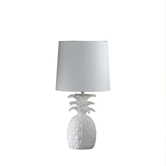 Ore International 17" In Coastal White Tropical Heahea Pineapple Table Lamp