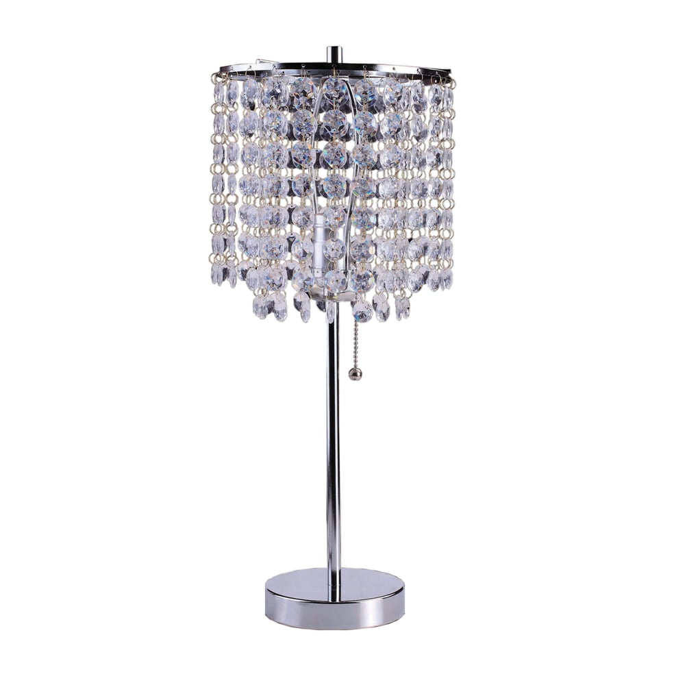SAFAVIEH Eunice Crystal Table Lamp - 13-inch Modern Glam Round Lamp, LED Bulb Included
