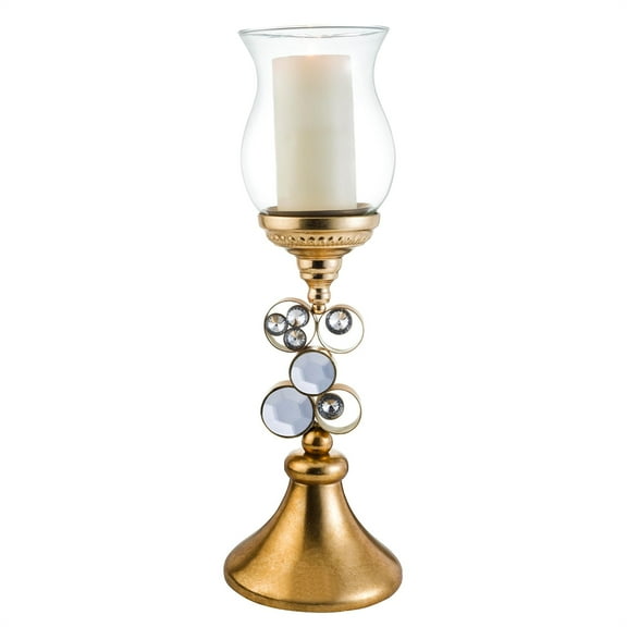 ORE International 20.5" Transitional Polyresin Malha Candleholder in Gold