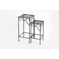 thumbnail image 1 of 21.06" & 26.18" Celtic Clover Square Black/Gold Cast Metal Plant Stand Set of 2, 1 of 3