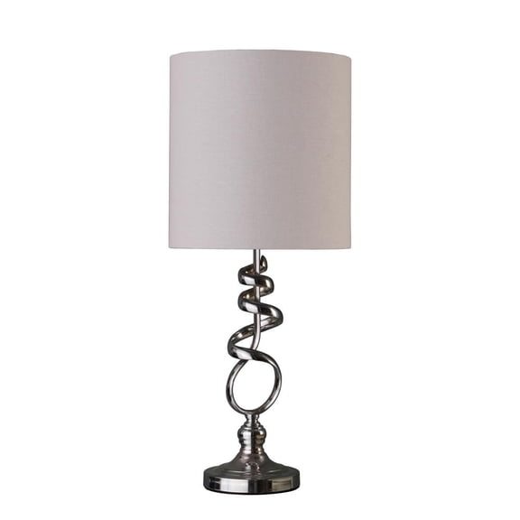 Ore International 21.5" In Milo Abstract Brushed Silver Metal Table Lamp