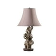 thumbnail image 1 of 21" In Wildlife 3 Stacked Elephants Polyresin Table Lamp, 1 of 4