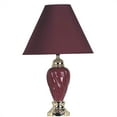 thumbnail image 1 of ORE International 22" Ceramic Table Lamp with Linen Shade in Burgundy Red, 1 of 2