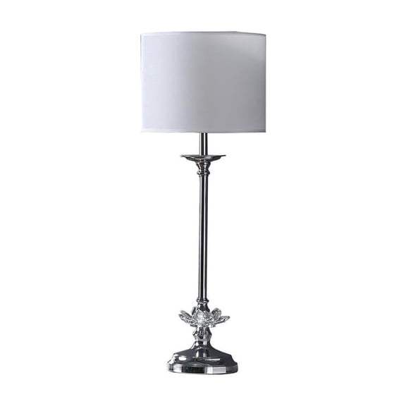 Ore International 25.5" In Buffet Crystal Floral Chrome Metal Table Lamp