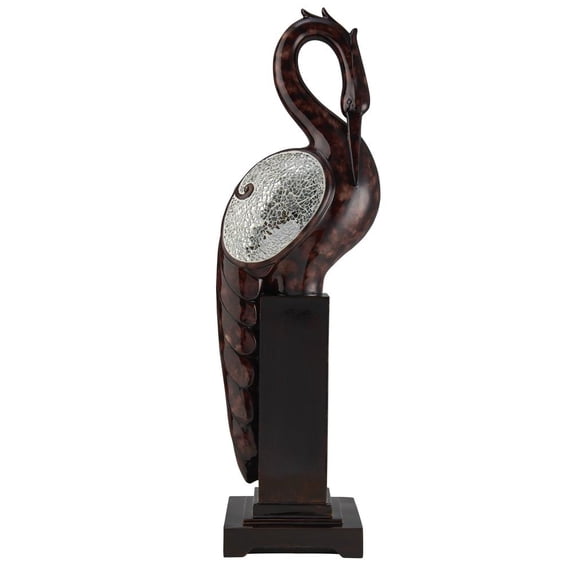 Ore International 26.5 In Folius Floral Foliage Long Neck Crane Bird Décor
