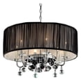 thumbnail image 1 of ORE International Metal "Rose" Ceiling Lamp with Crystal Accents in Silver/Black, 1 of 2