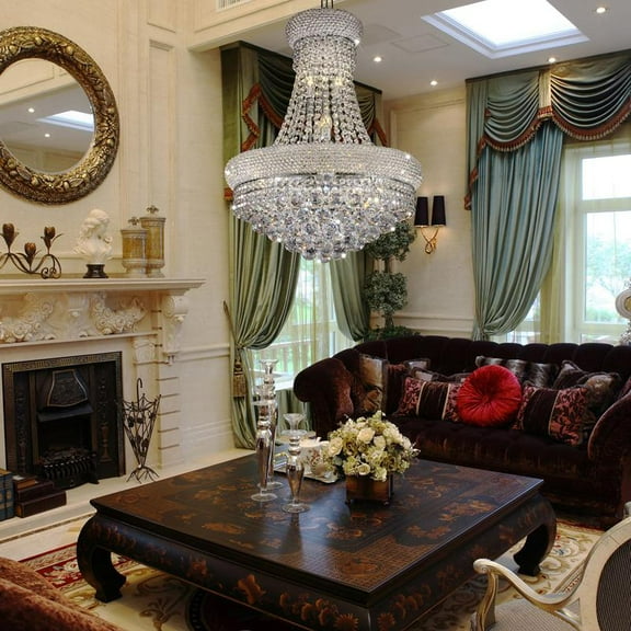 ORE International Metal Ceiling LED Lamp with Crystal Accents in Silver