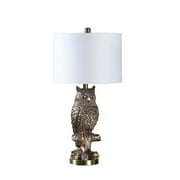 Ore International 27.5" in SILVER OWL ON A BRANCH RESIN TABLE LAMP