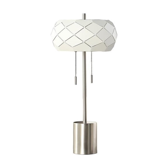 Ore International 28" in LEGEME MID CENTURY DANISH 2-LIGHT STEEL PULL CHAIN TABLE LAMPS