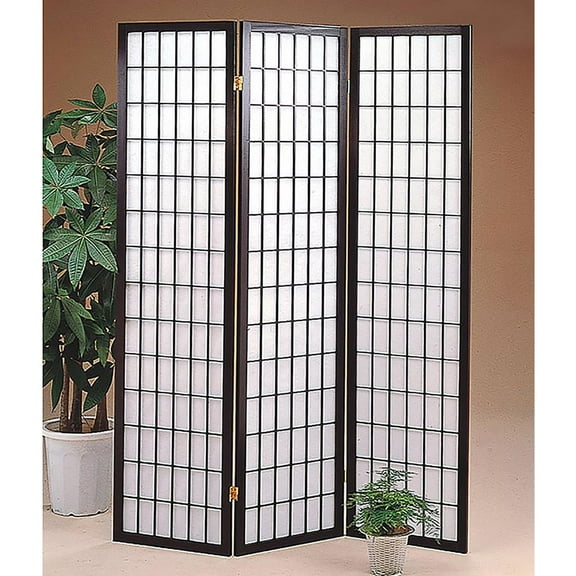 ORE International 70" 3-Panel Wood Screen Room Divider in Black