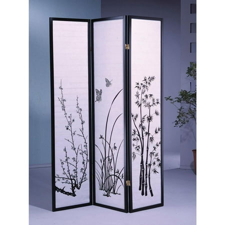 ORE International 70" 3-Panel Metal Screen Room Divider in Black