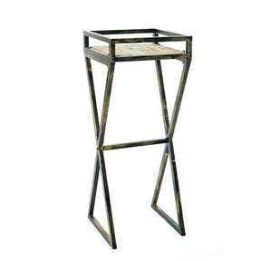 Ore International 35.5" in GRAY STONE SLAB BLACK/GOLD METAL PLANT STAND