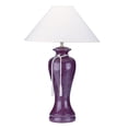 thumbnail image 1 of 35" Tall Ceramic Table Lamp, Curved design with Burgundy finish, Linen Shade, 1 of 2