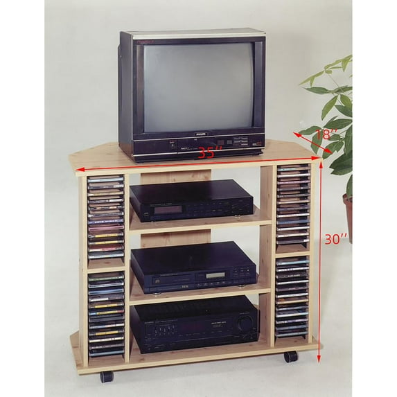 35" x 30" Wooden TV Stand, Natural finish