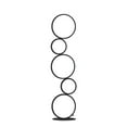 thumbnail image 1 of 38.5" In Else Nordic Modern 5-Ring Shaped Matte Black Led Metal Table Lamp, 1 of 8