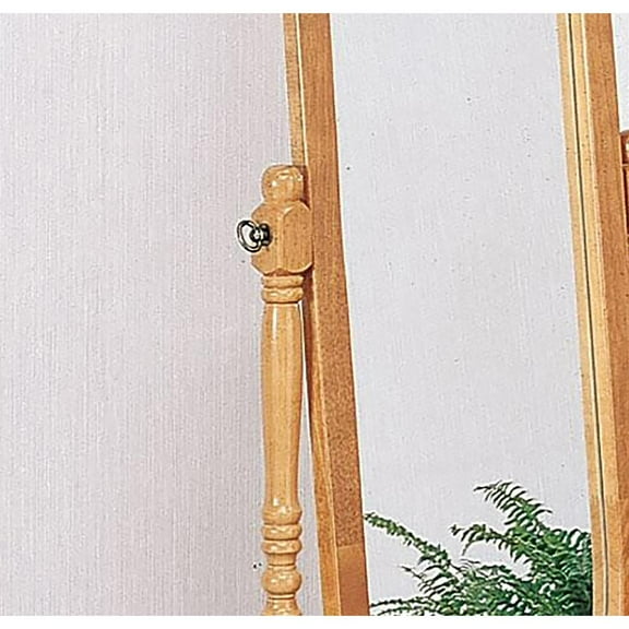 Ore International 59.5" Natural Finish Wooden Oval Cheval Standing Mirror