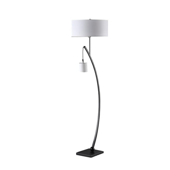 Ore International 59" in CONTEMPORARY DUAL BLACK ARC W/ HANGING PENDELUM LAMP METAL FLOOR LAMP