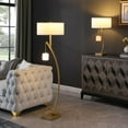 thumbnail image 1 of Ore International 59" in CONTEMPORARY DUAL GOLD ARC W/ HANGING PENDELUM LAMP METAL FLOOR LAMP, 1 of 2