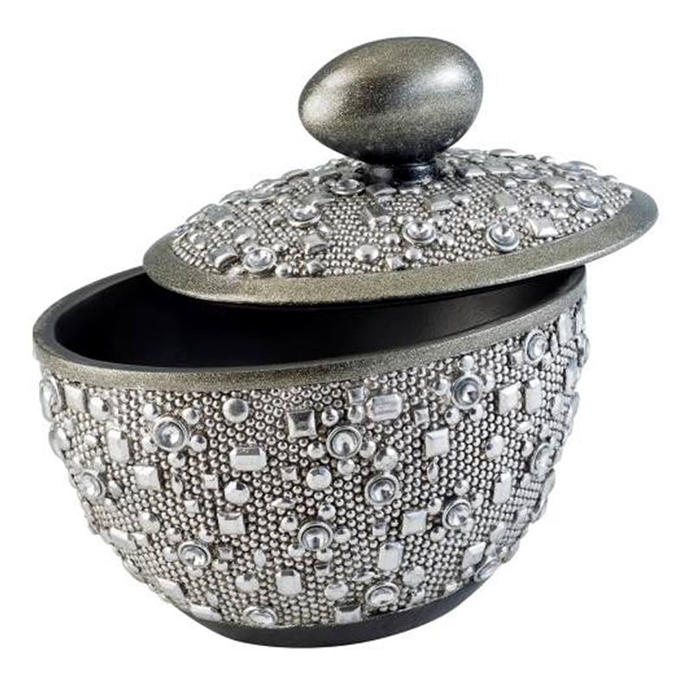 Silver Twilight 10" Sparkling Embellished Lidded Decorative Box