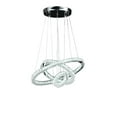 thumbnail image 1 of Ore International Eira Triple Hoop Modern Crystal Stainless Led Remote Control Dimmer Chandelier, 1 of 8