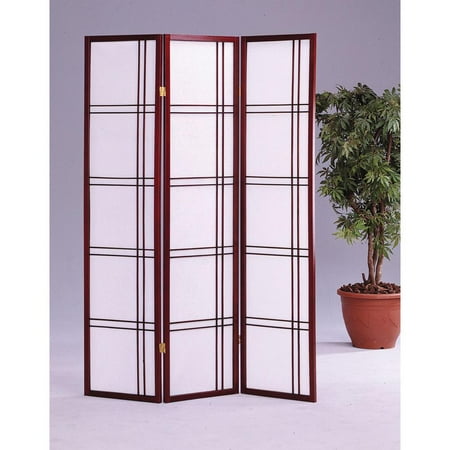 ORE International 70" 3-Panel Wood Screen Room Divider in Cherry