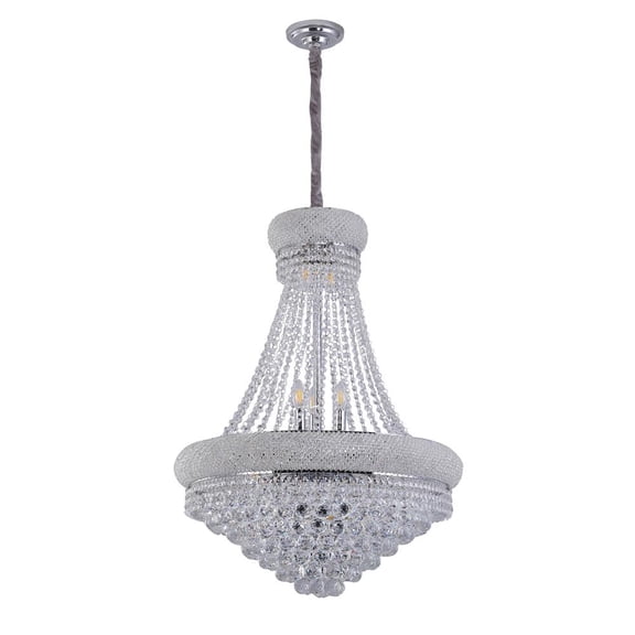Ore International 36" In Empire K9 Crystal 14-Led Bulbs Hardwired Chandelier Lamp
