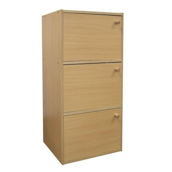Ore International JW-187 3-Level Bookshelf with Doors