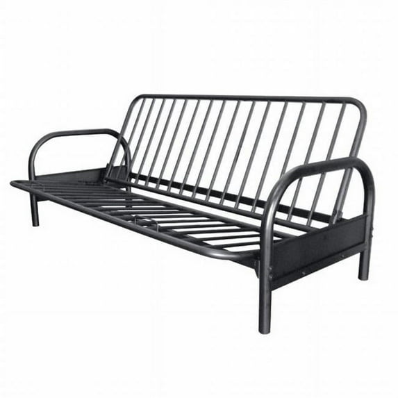 Ore International Metal Arm Futon Frame, Twin, Black Steel, Classic Design, Assembly Required