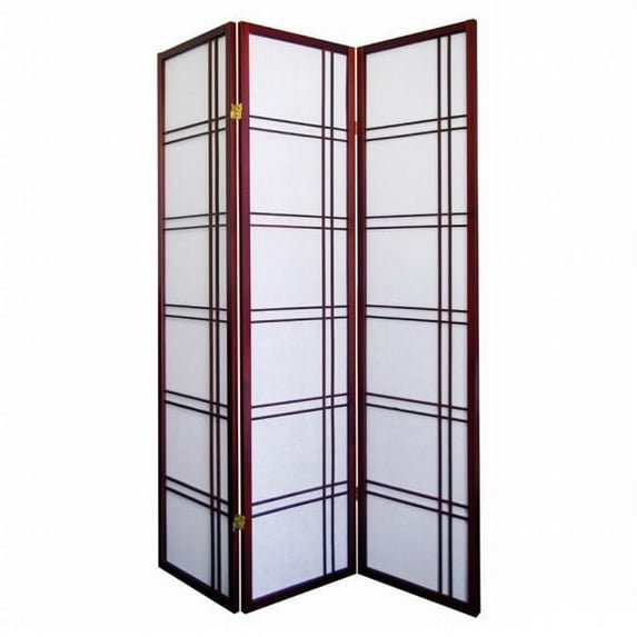 Ore International R542CH Girard 3-Panel Room Divider - Cherry
