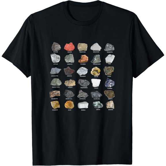 Ore Minerals Gemstones and Crystals Rock Collecting T-Shirt