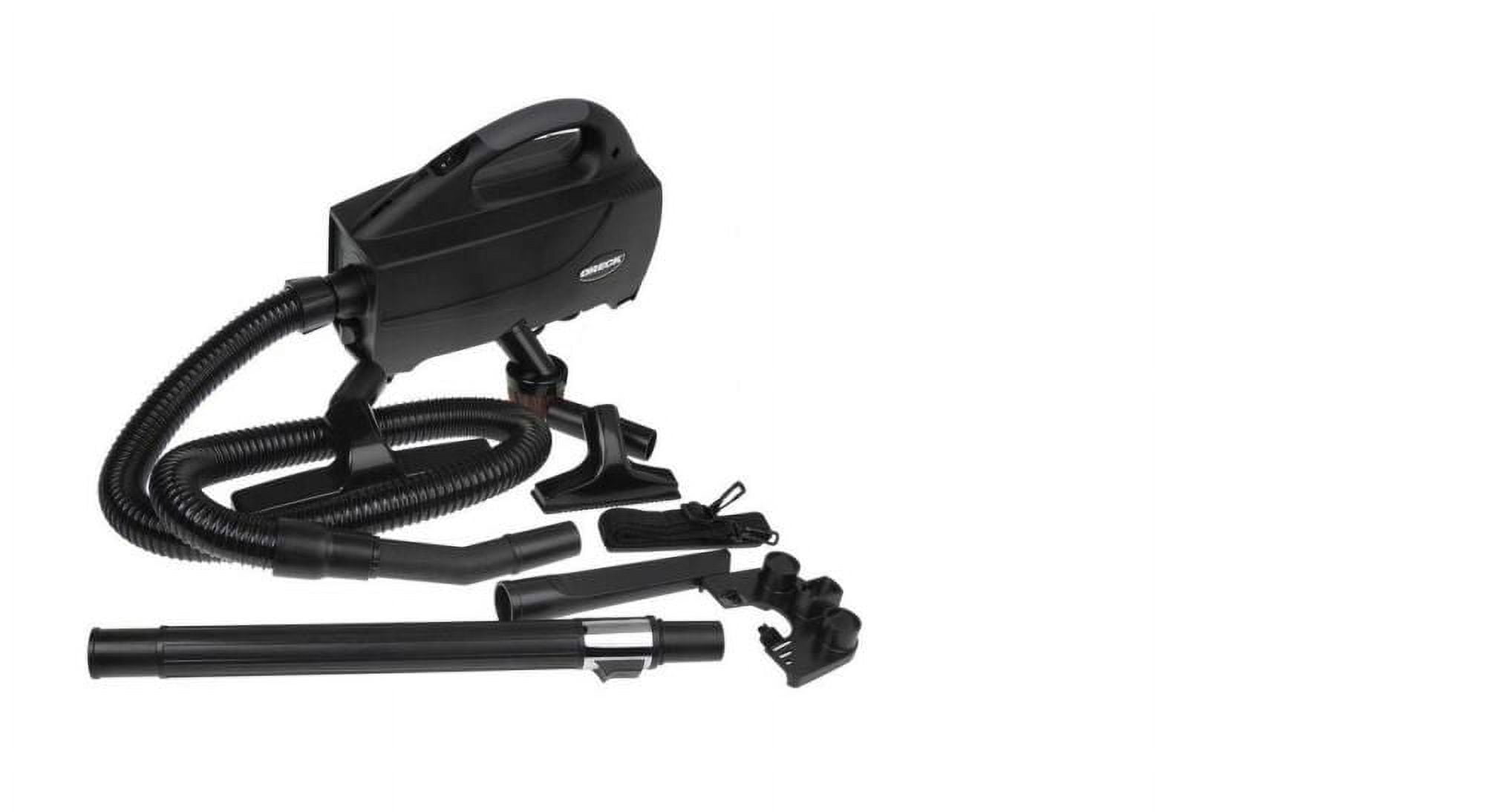 Compact Black HEPA Canister Vacuum Cleaner with Versatile Tools