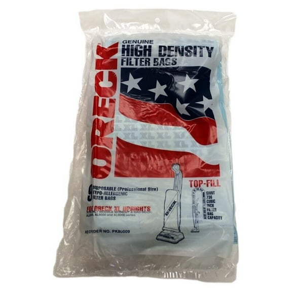 Oreck Upright Blue High Density Vacuum Bags Non Docking 9 in Pack PK80009, 80009