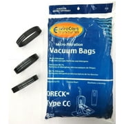 Oreck Vacuum Cleaner Bags To Fit Style CC, and all XL Upright Models (8 CC Bags & 3 Belts)