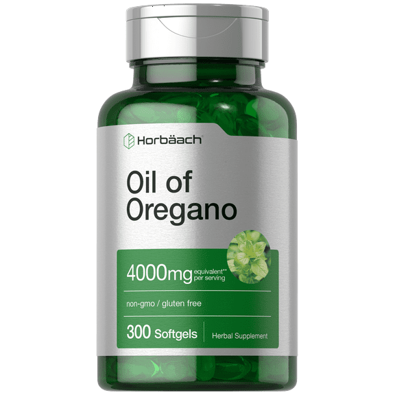 Oregano Oil | 4000mg | 300 Softgel Capsules | Supplement for Men and Women | by Horbach