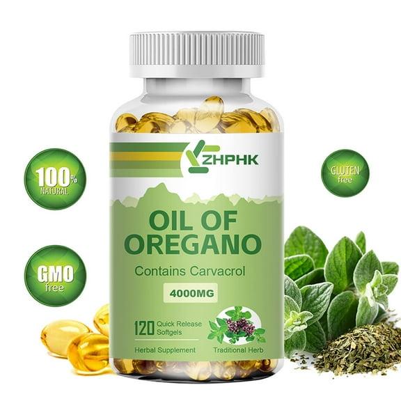 Oregano Oil Capsules 4000mg Premium Formula with Natural Antioxidants Nutritional & Immune Support 120 Count