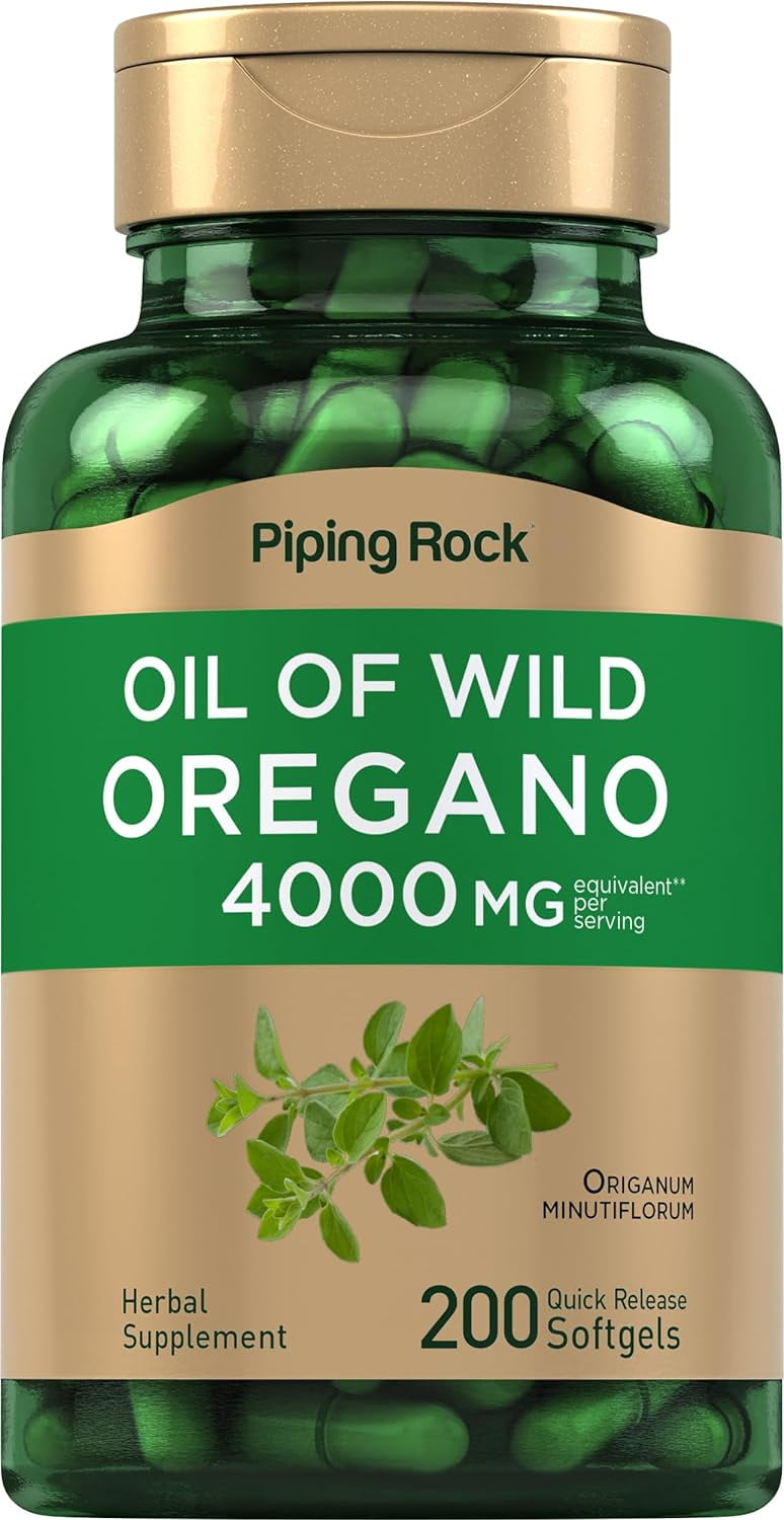 Oregano Oil Capsules 4000mg | 200 Softgel Pills | for Men and Women | by Piping Rock