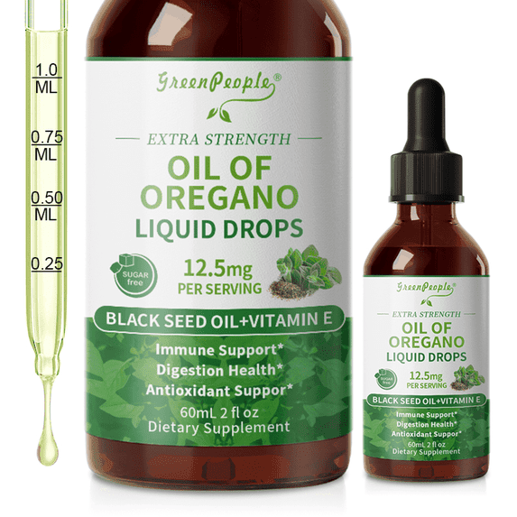 Oregano Oil Drops - Oil of Oregano Liquid - Herbal Blend for Immune Support,Digestive Health,Overall Health - Vegan, Sugar Free,Non-GMO - 2 Fl Oz