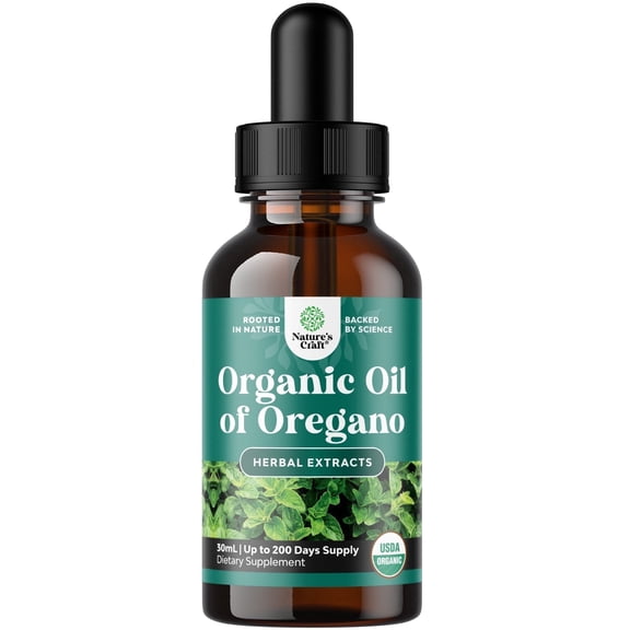 Organic Oregano Oil Drops - Super Concentrated Liquid Oil of Oregano with Carvacrol 60% for Digestion & Immune Support - Liquid Herbal Extract Tincture for Immune Strength & Healthy Intestines