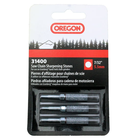 oregon 7/32-inch threaded chain saw sharpening stones 3-pack 31400
