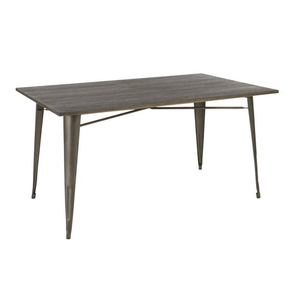 Oregon 59" Industrial-Farmhouse Dining Table in Antique and Espresso by LumiSource