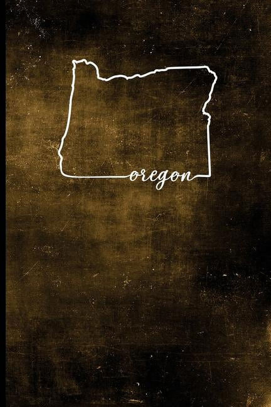 Oregon : 6" x 9" - 128 Pages: Oregon State Silhouette Hand Lettering Cursive Script Design on Soft Matte Cover - Notebook, Diary, Composition Book for fans of the Beaver State in Salem (Paperback)