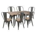thumbnail image 1 of Oregon 7-Piece Industrial-Farmhouse Dining Set in Grey and Brown by LumiSource, 1 of 6