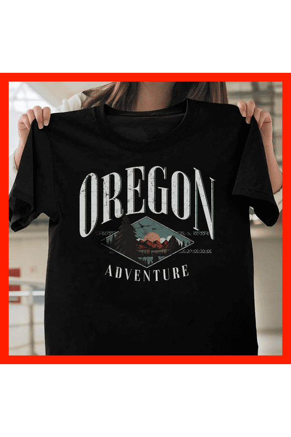 Oregon Adventure - Vintage Retro Nature Landscape Graphic Tee - Outdoorsy Travel Gift G860, for Unisex – Sizes Up to 5XL